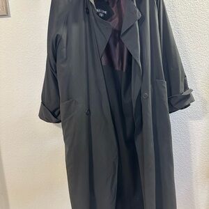 Steve Searle Vintage Trench Coat‎ Long Overcoat Gray Womens Size 10